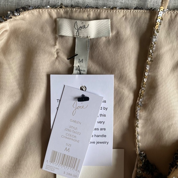 NWT Joie Garlen champagne sequined and embroidered sparkling camisole Size M - Picture 11 of 13